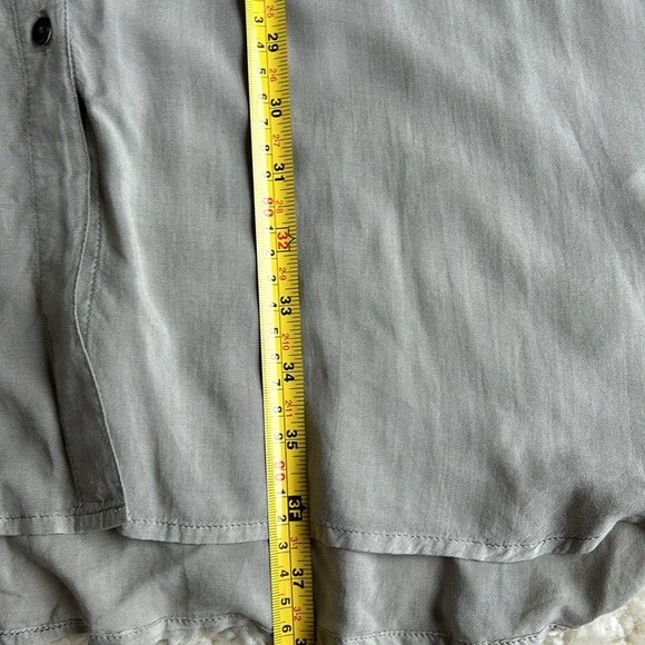 James Perse mandarin collar taupe gray brown long sleeve shirt dress 100% viscos - Picture 14 of 16